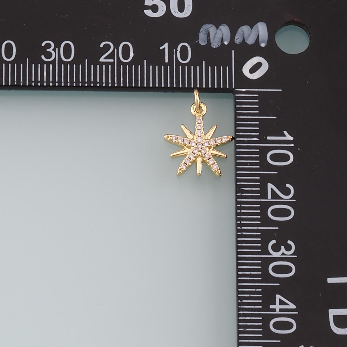 18K Gold Filled Star CZ Charm Pendant for Jewelry Making