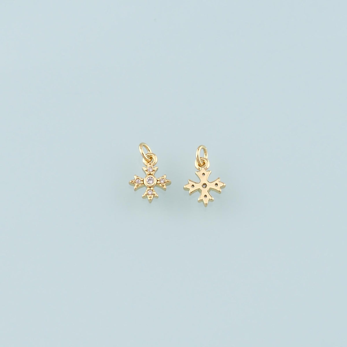 Gold Cross Charms,18K Gold Filled Cross Pendant,CZ Micro Pave Religion Charm Bracelet Necklace for DIY Jewelry Making Supply
