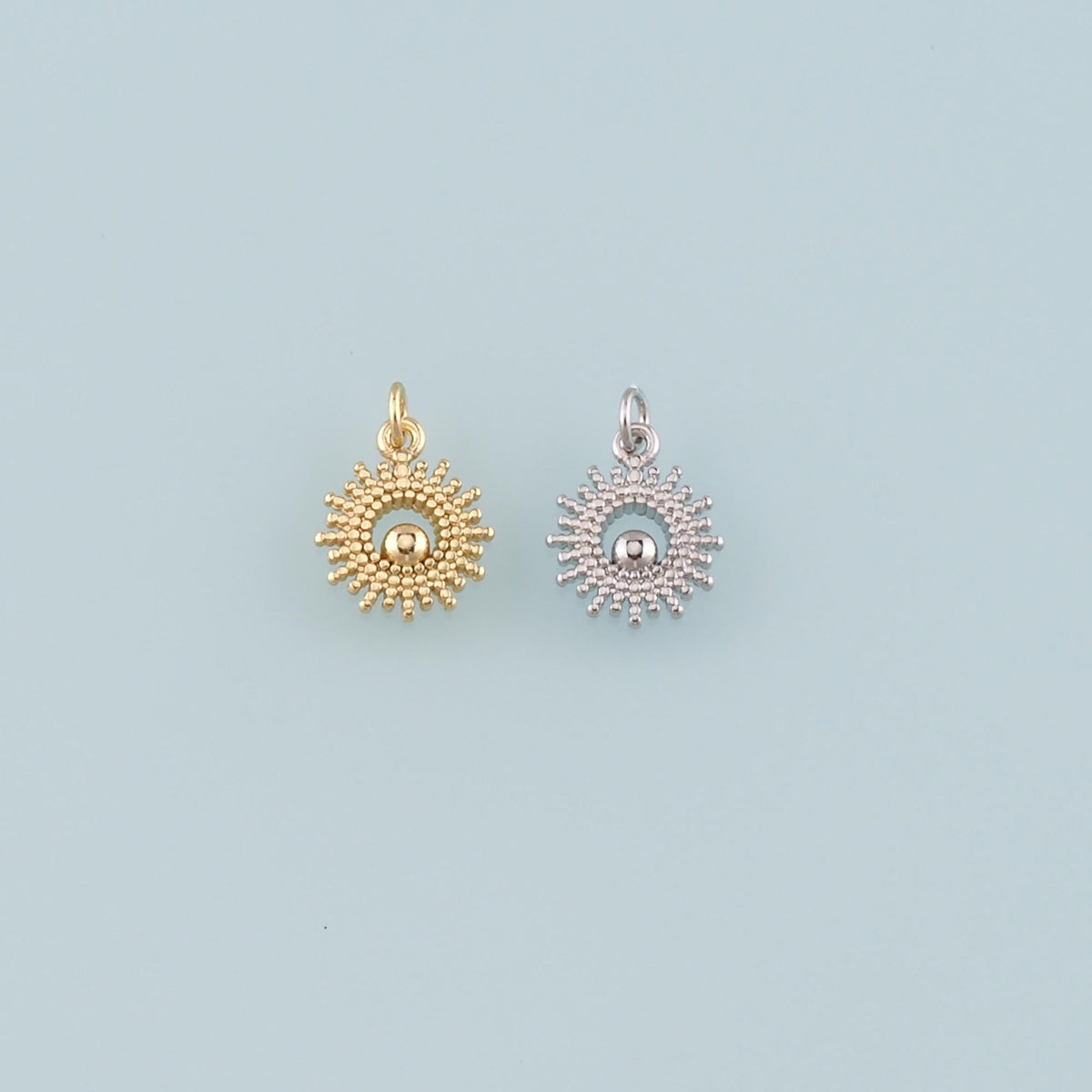 18K Gold Filled Sun Charm Pendant for Jewelry Making