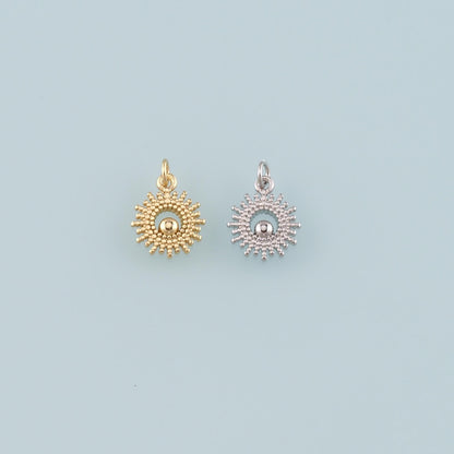 18K Gold Filled Sun Charm Pendant for Jewelry Making