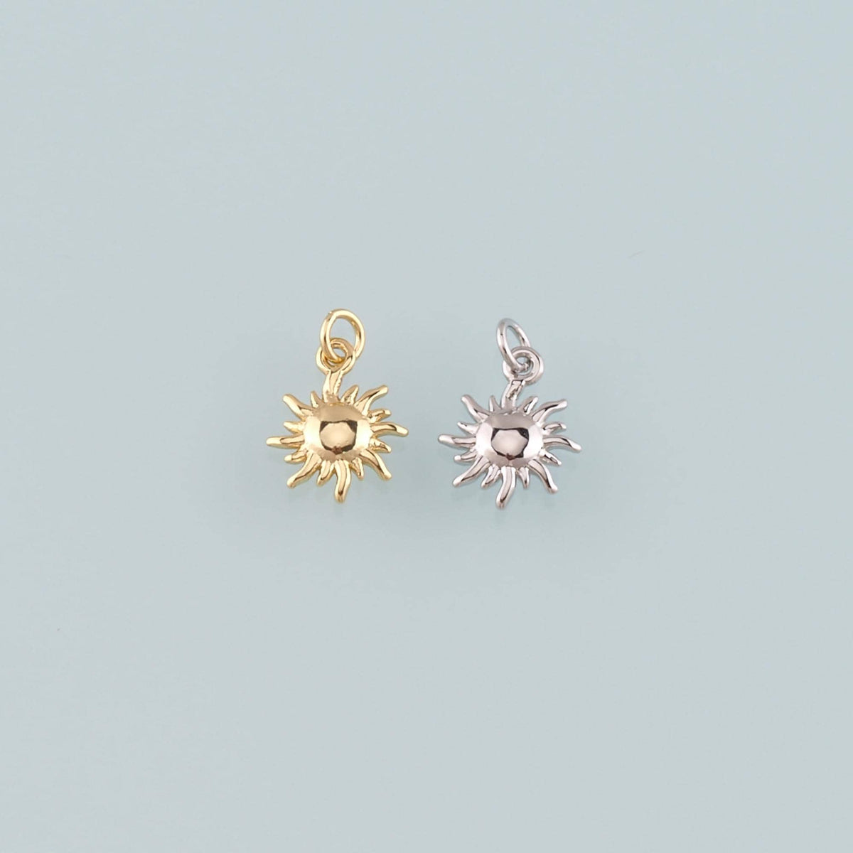 18K Gold Filled Sun Charm Pendant for Jewelry Making