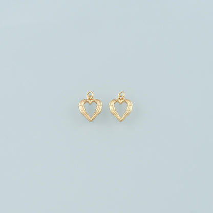 Gold Wing Charms,18K Gold Filled Heart Pendant,Heart Charm Bracelet Necklace for DIY Jewelry Making Supply