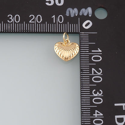 18K Gold Filled Heart Charm Pendant for Jewelry Making