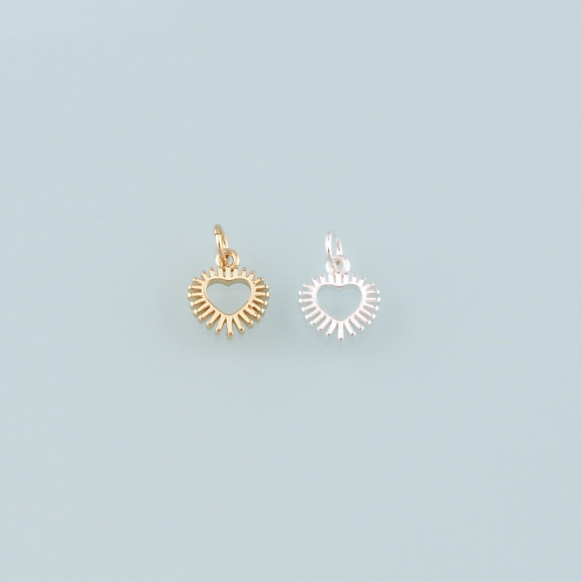 Gold Heart Charms,18K Gold Filled Heart Pendant,Dainty Heart Charm Bracelet Necklace for DIY Jewelry Making Supply