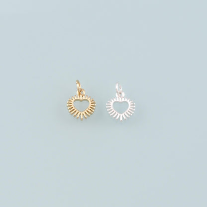 Gold Heart Charms,18K Gold Filled Heart Pendant,Dainty Heart Charm Bracelet Necklace for DIY Jewelry Making Supply