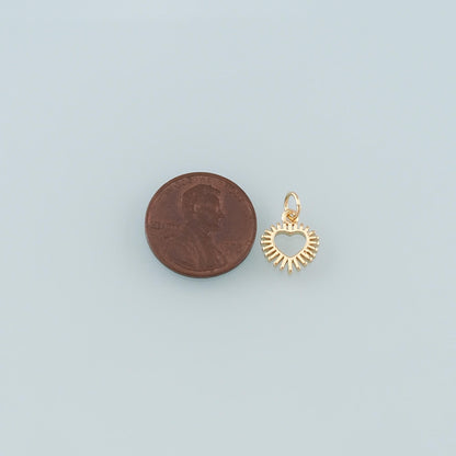 Gold Heart Charms,18K Gold Filled Heart Pendant,Dainty Heart Charm Bracelet Necklace for DIY Jewelry Making Supply