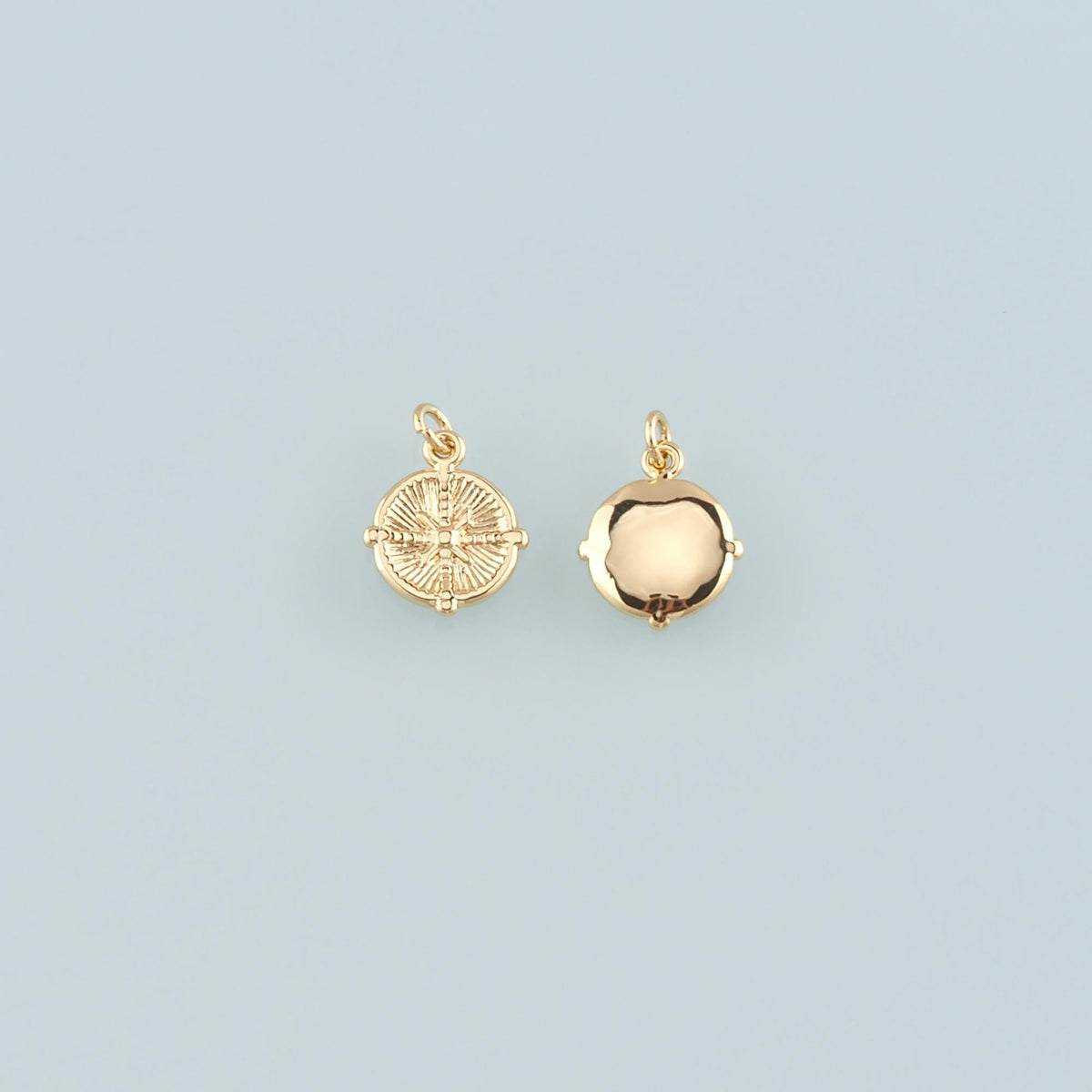 18K Gold Filled Compass Pendant,Compass Charm Bracelet Necklace for DIY Jewelry Making Supply