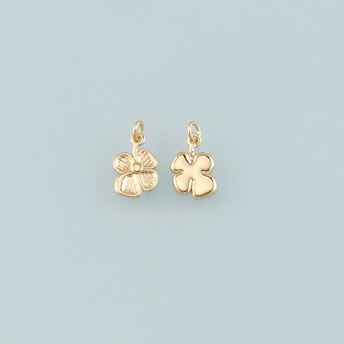 Gold Flower Charms,18K Gold Filled Flower Pendant,Flower Charm Bracelet Necklace for DIY Jewelry Making Supply