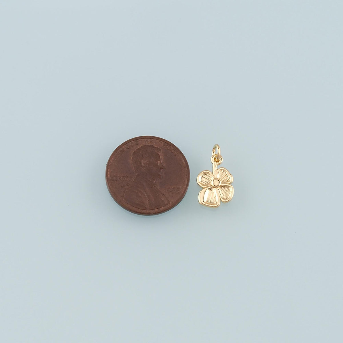 Gold Flower Charms,18K Gold Filled Flower Pendant,Flower Charm Bracelet Necklace for DIY Jewelry Making Supply