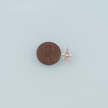 Gold Flower Charms,18K Gold Filled Flower Pendant,Flower Charm Bracelet Necklace for DIY Jewelry Making Supply