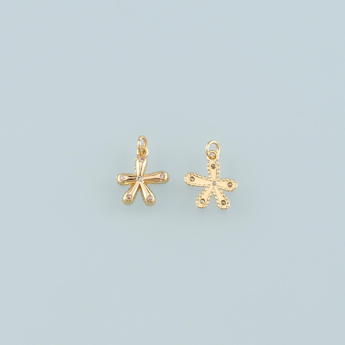 Gold Flower Charms,18K Gold Filled Flower Pendant,Flower Charm Bracelet Necklace for DIY Jewelry Making Supply
