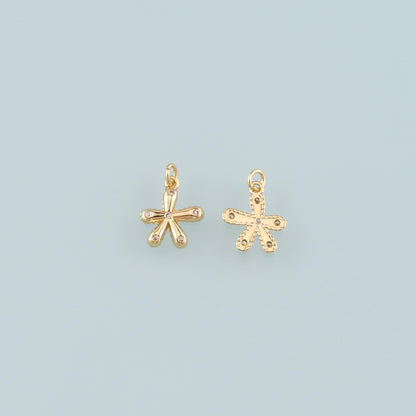 Gold Flower Charms,18K Gold Filled Flower Pendant,Flower Charm Bracelet Necklace for DIY Jewelry Making Supply