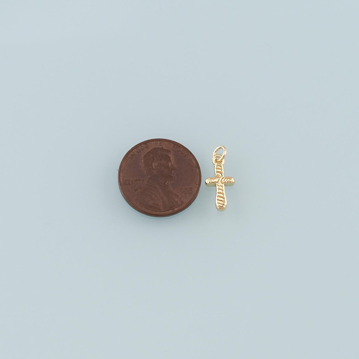 Gold Cross Charms,18K Gold Filled Cross Pendant,Religion Charm Bracelet Necklace for DIY Jewelry Making Supply