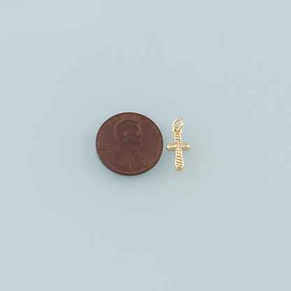 Gold Cross Charms,18K Gold Filled Cross Pendant,Religion Charm Bracelet Necklace for DIY Jewelry Making Supply