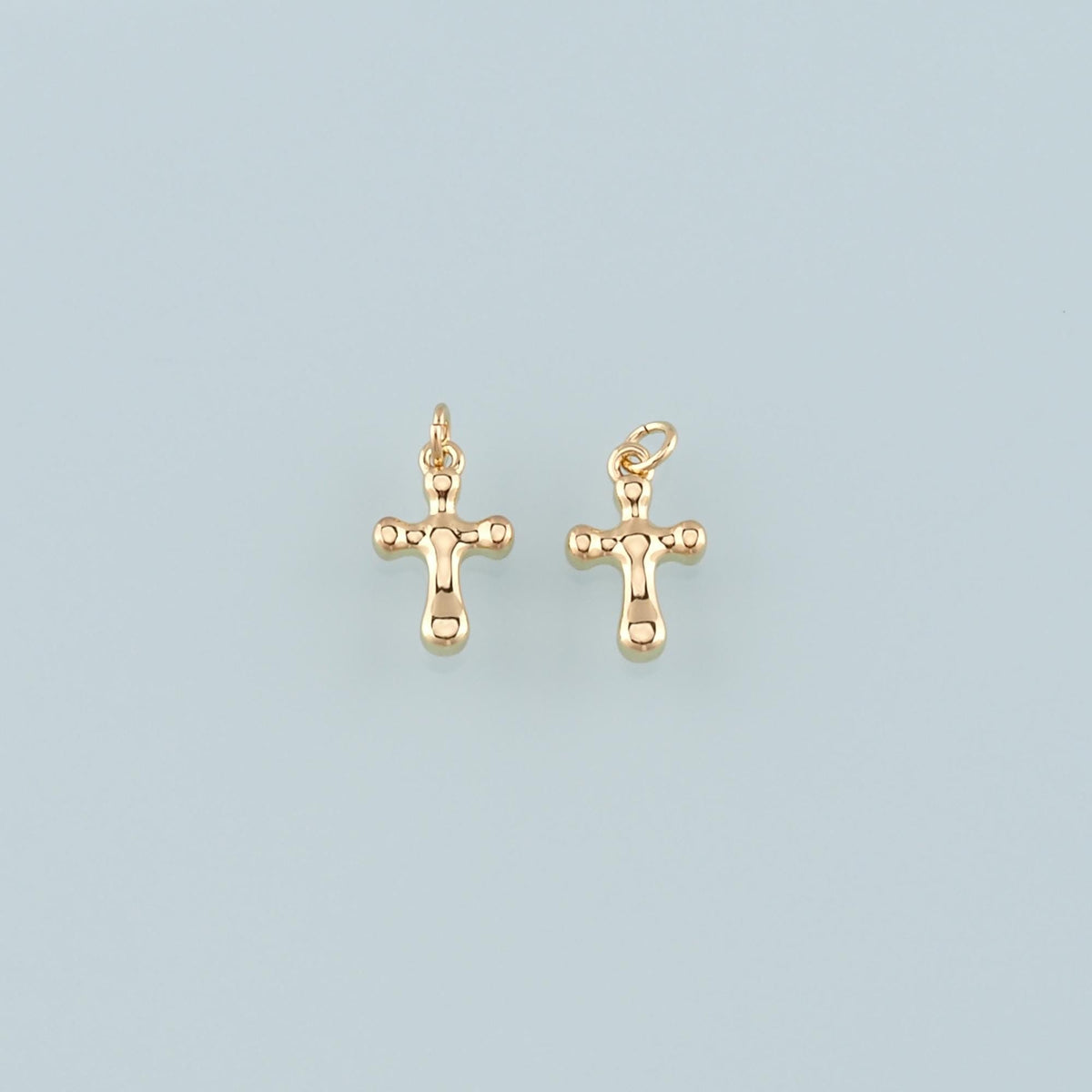 Gold Cross Charms,18K Gold Filled Cross Pendant,Religion Charm Bracelet Necklace for DIY Jewelry Making Supply