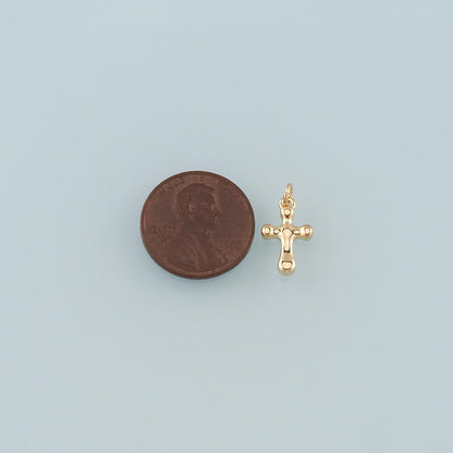 18K Gold Filled Cross Charm Pendant for Jewelry Making