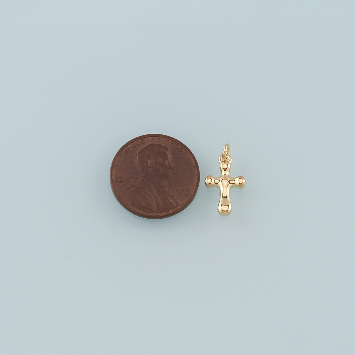 Gold Cross Charms,18K Gold Filled Cross Pendant,Religion Charm Bracelet Necklace for DIY Jewelry Making Supply