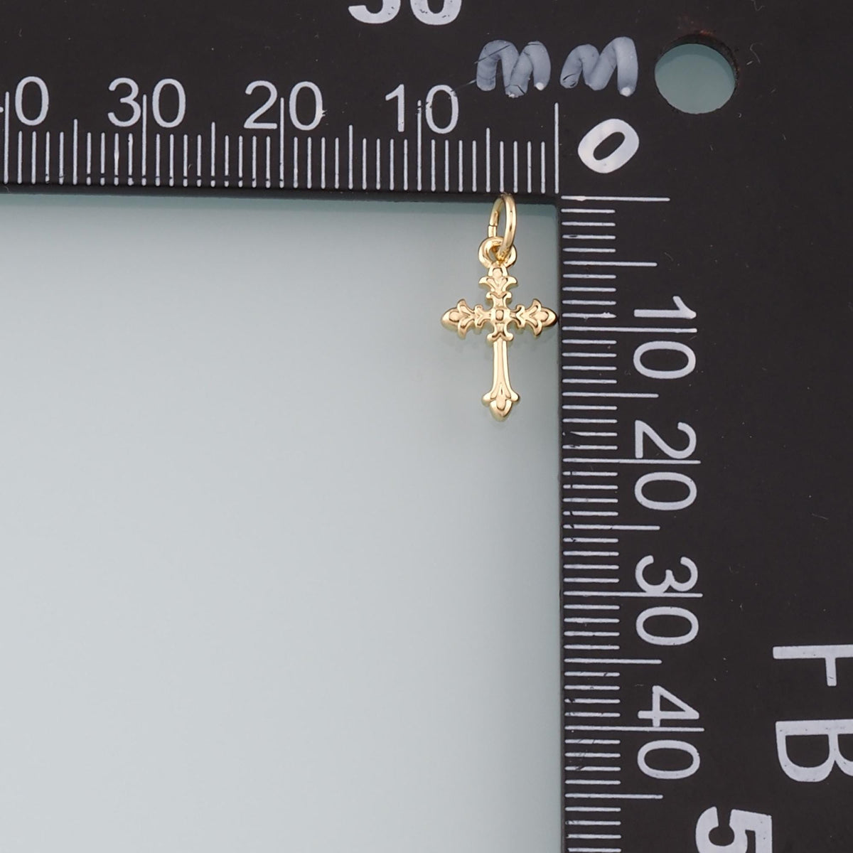 18K Gold Filled Cross Charm Pendant for Jewelry Making