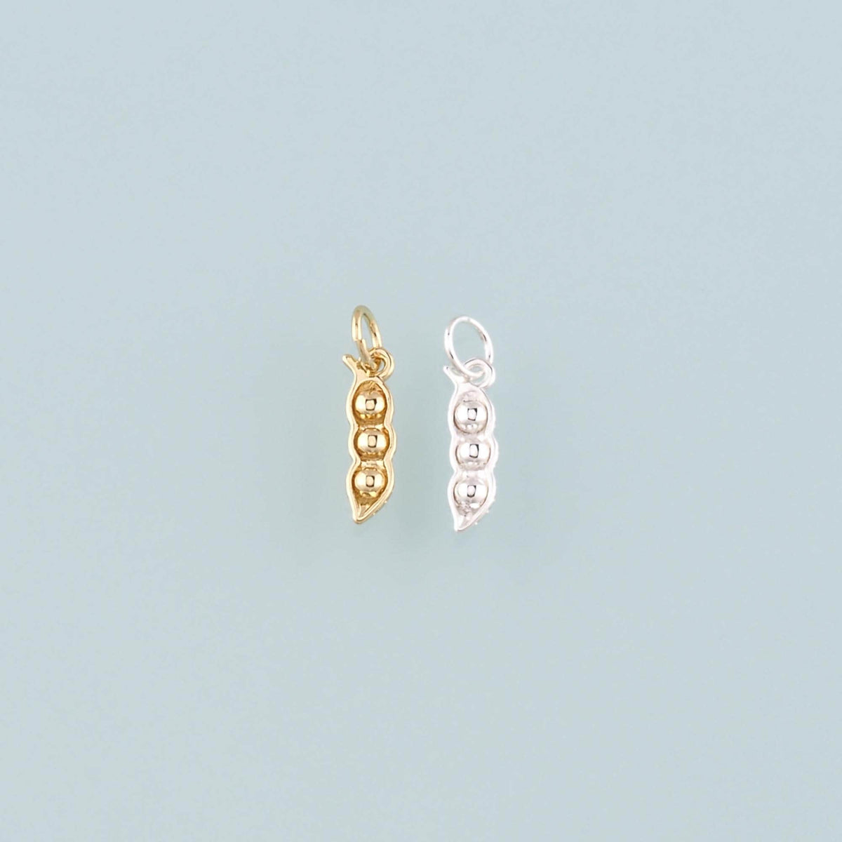 Gold Vegetable Charms,18K Gold Filled Pea Pendant,Pea Pods Charm Bracelet Necklace for DIY Jewelry Making Supply