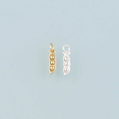 Gold Vegetable Charms,18K Gold Filled Pea Pendant,Pea Pods Charm Bracelet Necklace for DIY Jewelry Making Supply