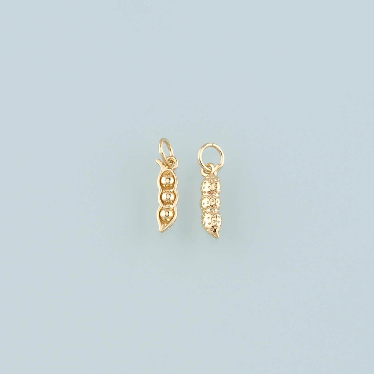 Gold Vegetable Charms,18K Gold Filled Pea Pendant,Pea Pods Charm Bracelet Necklace for DIY Jewelry Making Supply