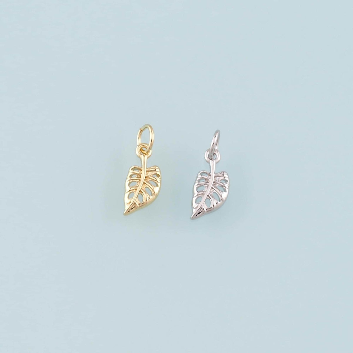 Gold Leaves Charm,18K Gold Filled Leaf Pendant,Leaf Charm Bracelet Necklace for DIY Jewelry Making Supply