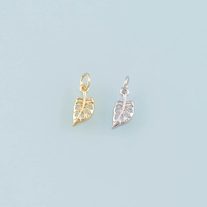 Gold Leaves Charm,18K Gold Filled Leaf Pendant,Leaf Charm Bracelet Necklace for DIY Jewelry Making Supply