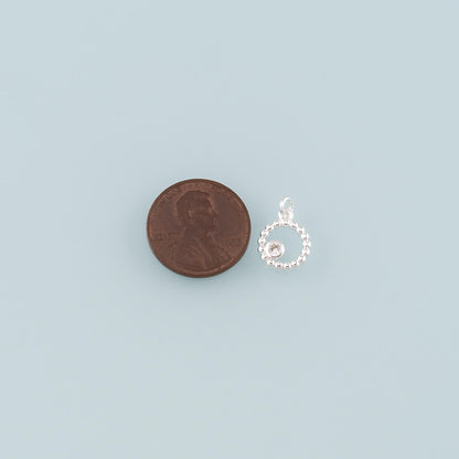 Gold Round Charms,18K Gold Filled Round Pendant,CZ Micro Pave Round Charm Bracelet Necklace for DIY Jewelry Making Supply
