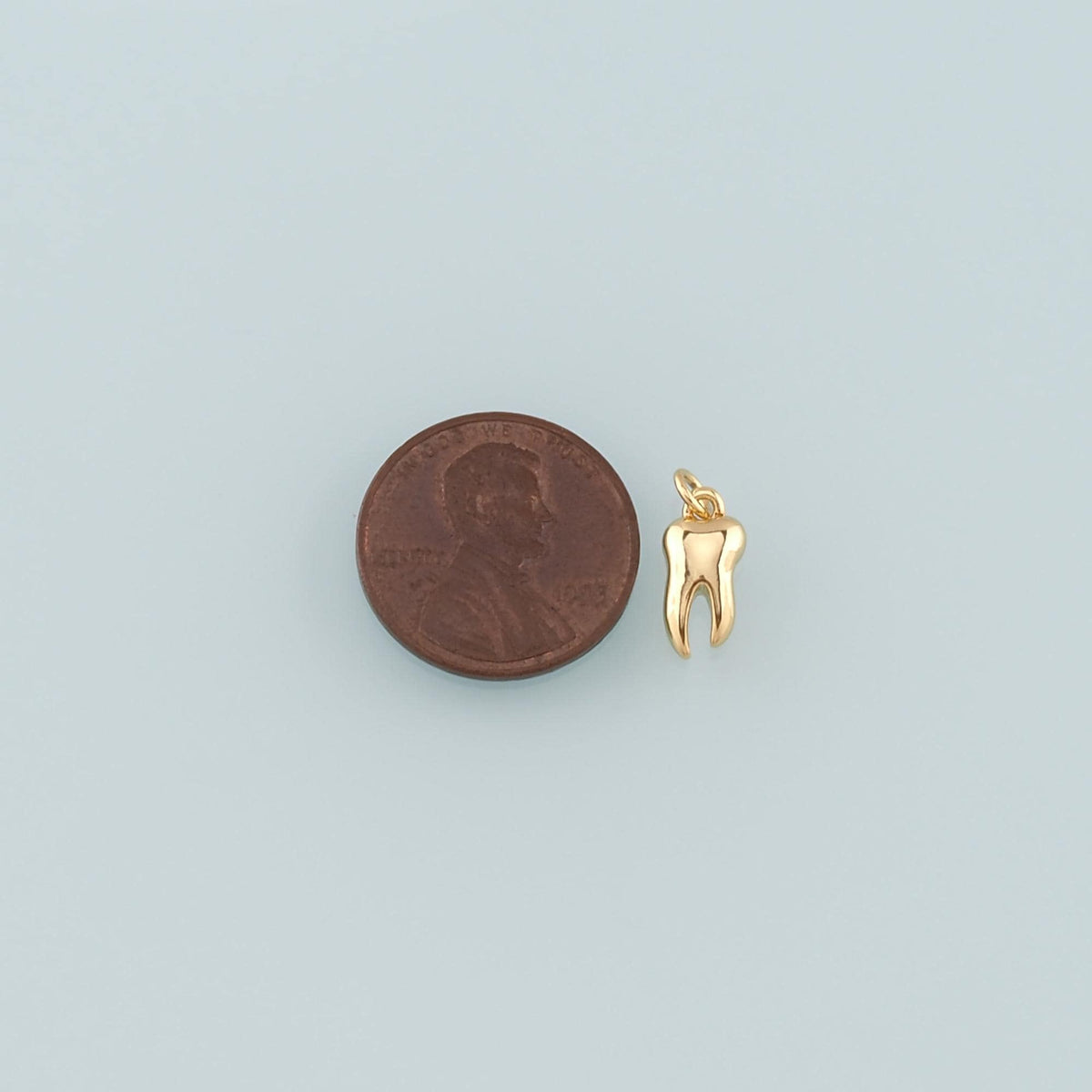 18K Gold Filled Teeth Pendant,Dainty Teeth Charm Bracelet Necklace for DIY Jewelry Making Supply