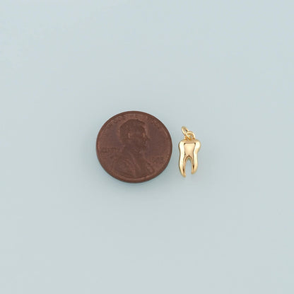 18K Gold Filled Teeth Pendant,Dainty Teeth Charm Bracelet Necklace for DIY Jewelry Making Supply