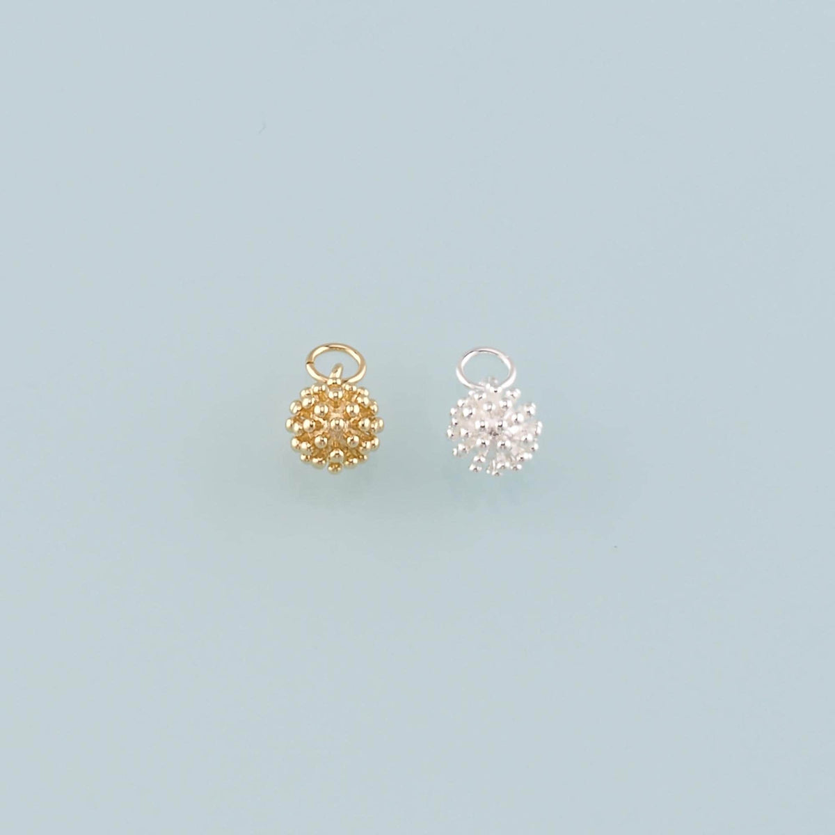 Gold Ball Charms,18K Gold Filled Round Ball Pendant,Round Charm Bracelet Necklace for DIY Jewelry Making Supply