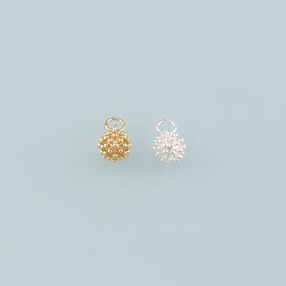 Gold Ball Charms,18K Gold Filled Round Ball Pendant,Round Charm Bracelet Necklace for DIY Jewelry Making Supply