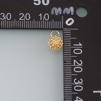 Gold Ball Charms,18K Gold Filled Round Ball Pendant,Round Charm Bracelet Necklace for DIY Jewelry Making Supply
