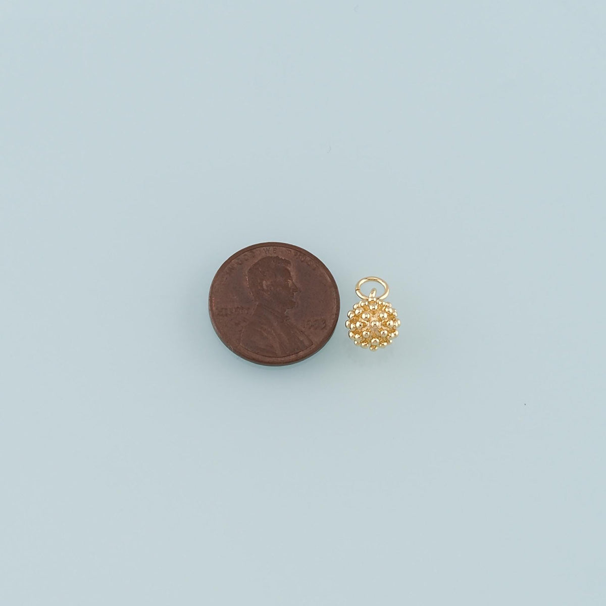 Gold Ball Charms,18K Gold Filled Round Ball Pendant,Round Charm Bracelet Necklace for DIY Jewelry Making Supply