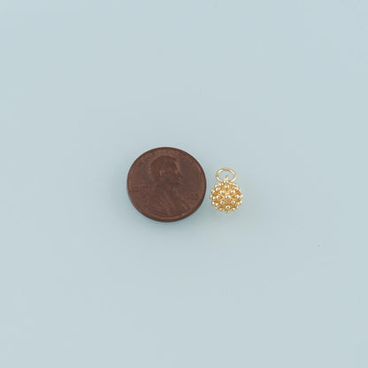 Gold Ball Charms,18K Gold Filled Round Ball Pendant,Round Charm Bracelet Necklace for DIY Jewelry Making Supply