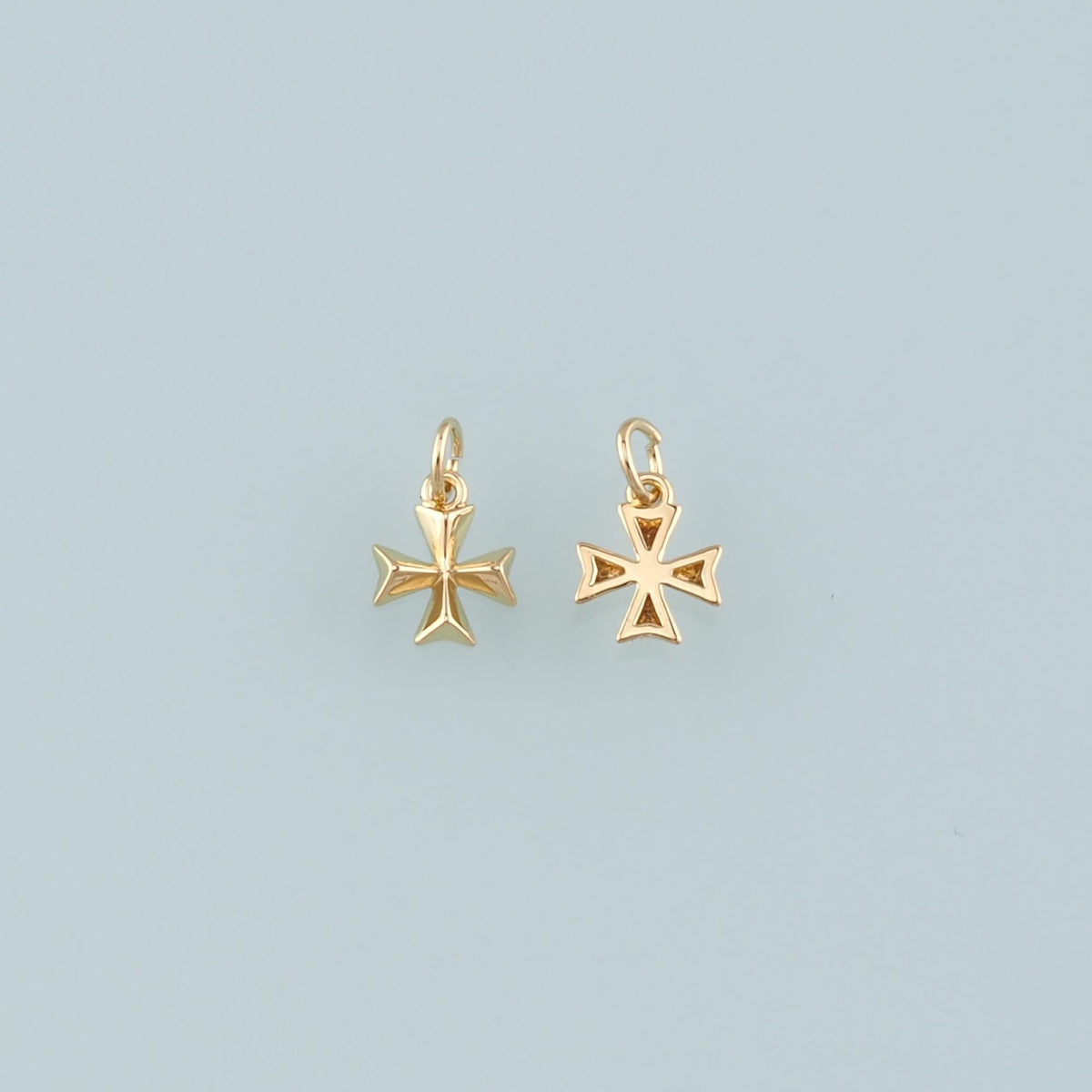 18K Gold Filled Cross Charm Pendant for Jewelry Making
