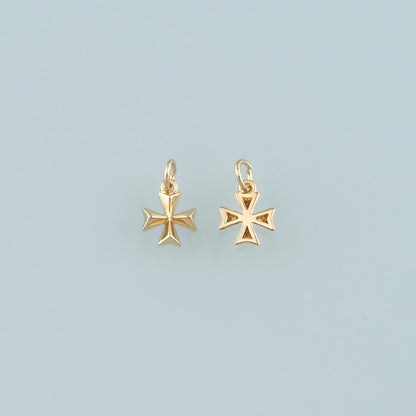 18K Gold Filled Cross Charm Pendant for Jewelry Making