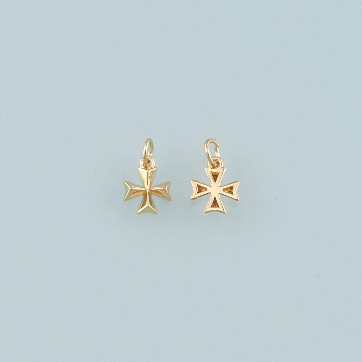 Gold Cross Charms,18K Gold Filled Cross Pendant,Religion Charm Bracelet Necklace for DIY Jewelry Making Supply