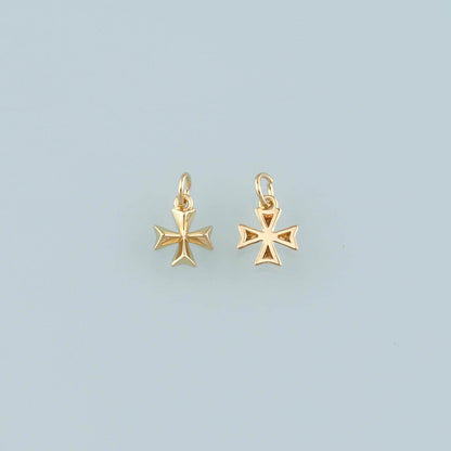 Gold Cross Charms,18K Gold Filled Cross Pendant,Religion Charm Bracelet Necklace for DIY Jewelry Making Supply