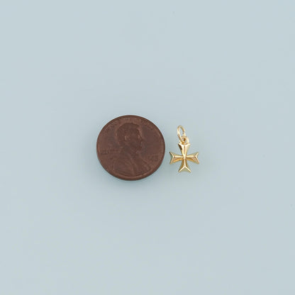 18K Gold Filled Cross Charm Pendant for Jewelry Making