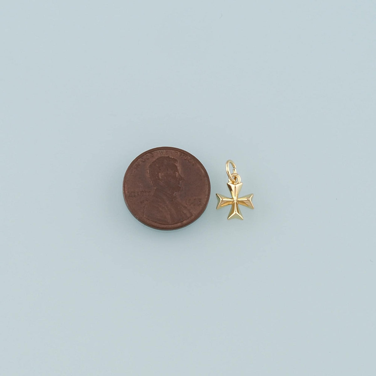 Gold Cross Charms,18K Gold Filled Cross Pendant,Religion Charm Bracelet Necklace for DIY Jewelry Making Supply