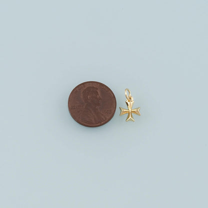 Gold Cross Charms,18K Gold Filled Cross Pendant,Religion Charm Bracelet Necklace for DIY Jewelry Making Supply