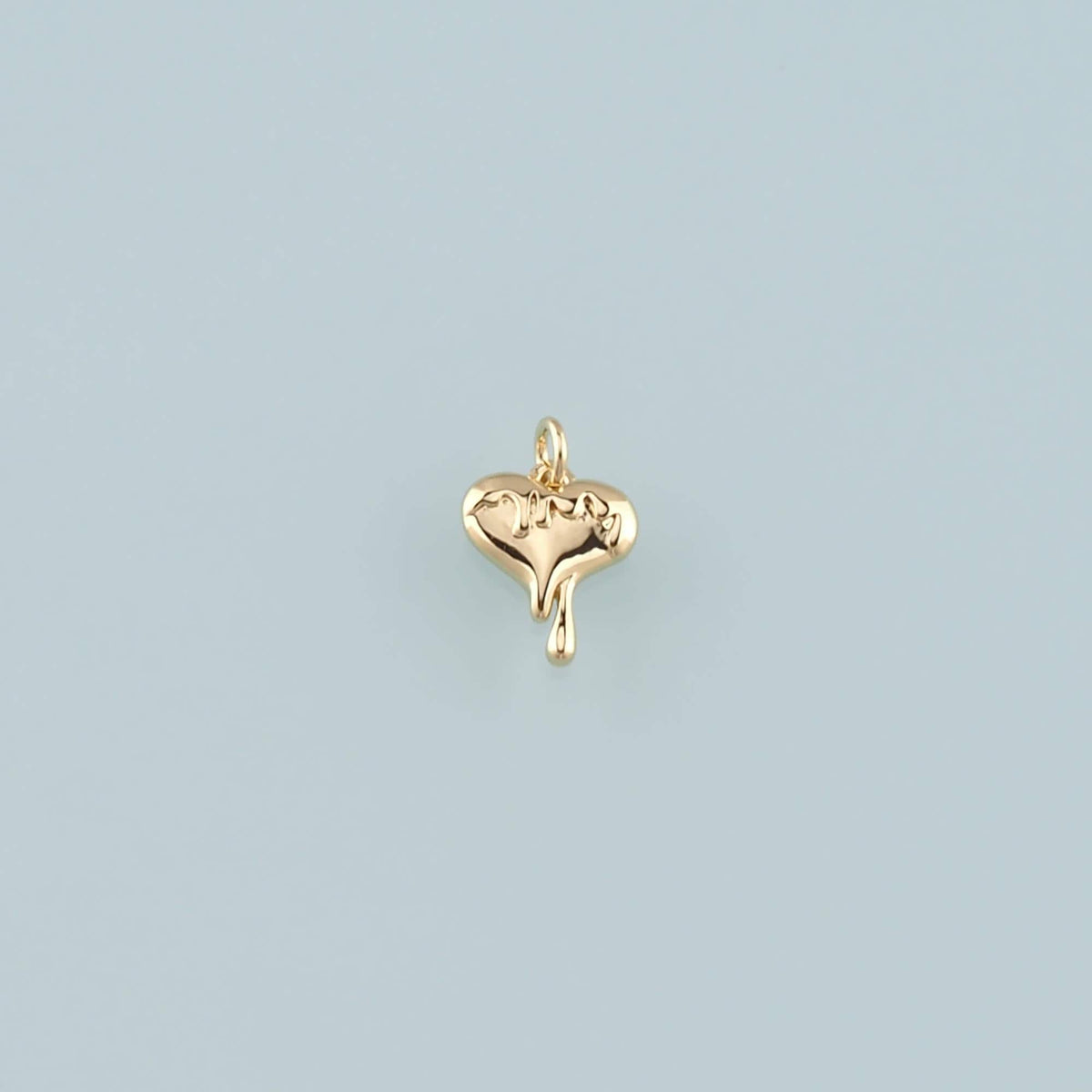 Gold Heart Charms,18K Gold Filled Heart Pendant,Dainty Heart Charm Bracelet Necklace for DIY Jewelry Making Supply