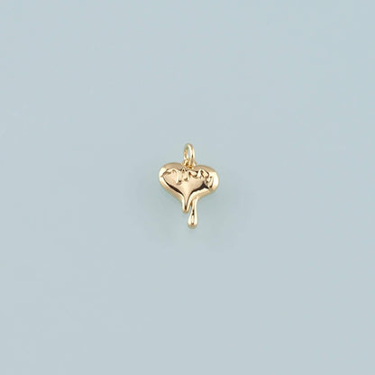 Gold Heart Charms,18K Gold Filled Heart Pendant,Dainty Heart Charm Bracelet Necklace for DIY Jewelry Making Supply