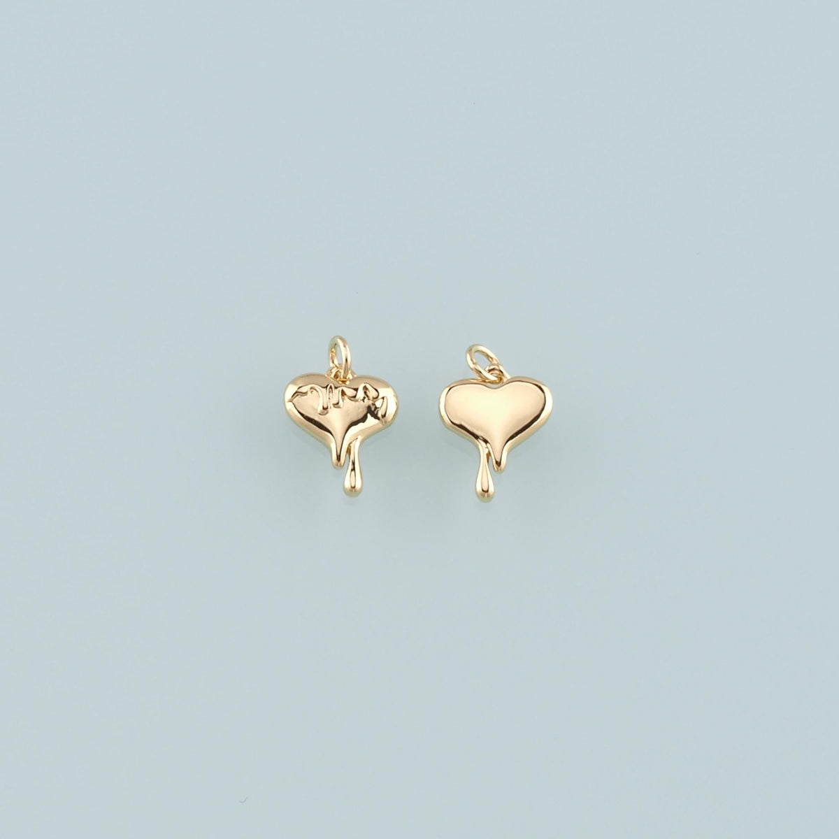 Gold Heart Charms,18K Gold Filled Heart Pendant,Dainty Heart Charm Bracelet Necklace for DIY Jewelry Making Supply