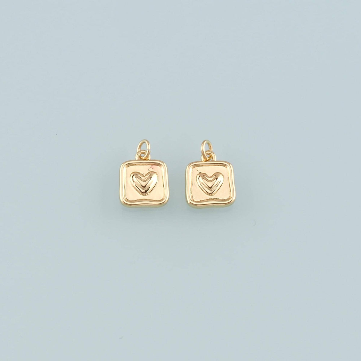 Gold Heart Charms,18K Gold Filled Heart Pendant,Dainty Heart Charm Bracelet Necklace for DIY Jewelry Making Supply