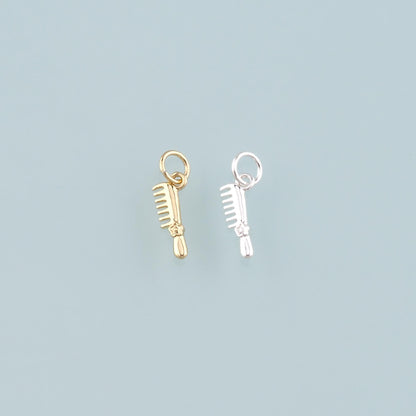 18K Gold Filled Comb Pendant,Dainty Hairstylist Comb Charm Bracelet Necklace for DIY Jewelry Making Supply