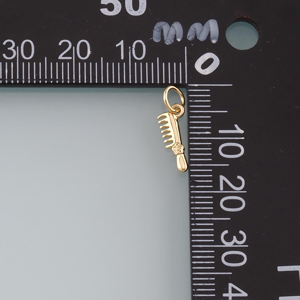18K Gold Filled Comb Pendant,Dainty Hairstylist Comb Charm Bracelet Necklace for DIY Jewelry Making Supply