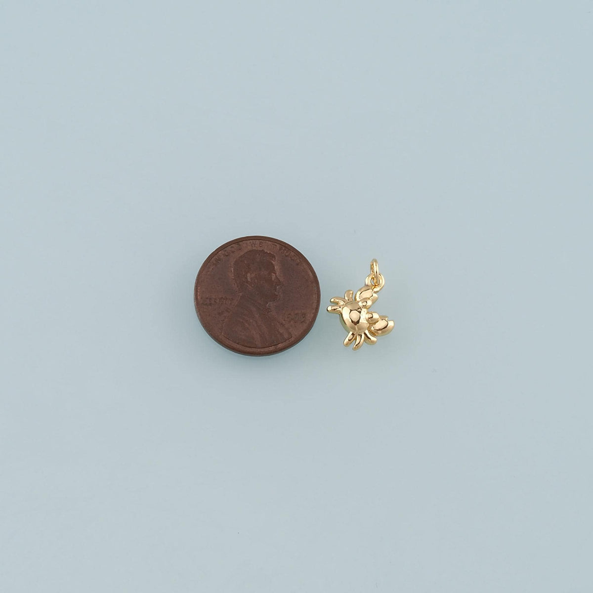Gold Marine Life Charms,18K Gold Filled Crab Pendant,Crab Charms Bracelet Necklace for DIY Jewelry Making Supply