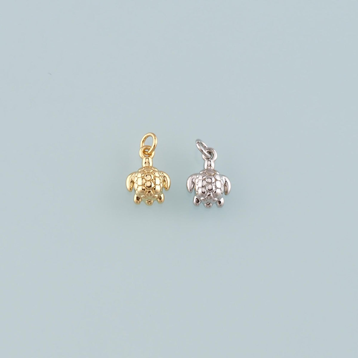 Gold Ocean Charms,18K Gold Filled Turtle Pendant,Turtle Charm Bracelet Necklace for DIY Jewelry Making Supply